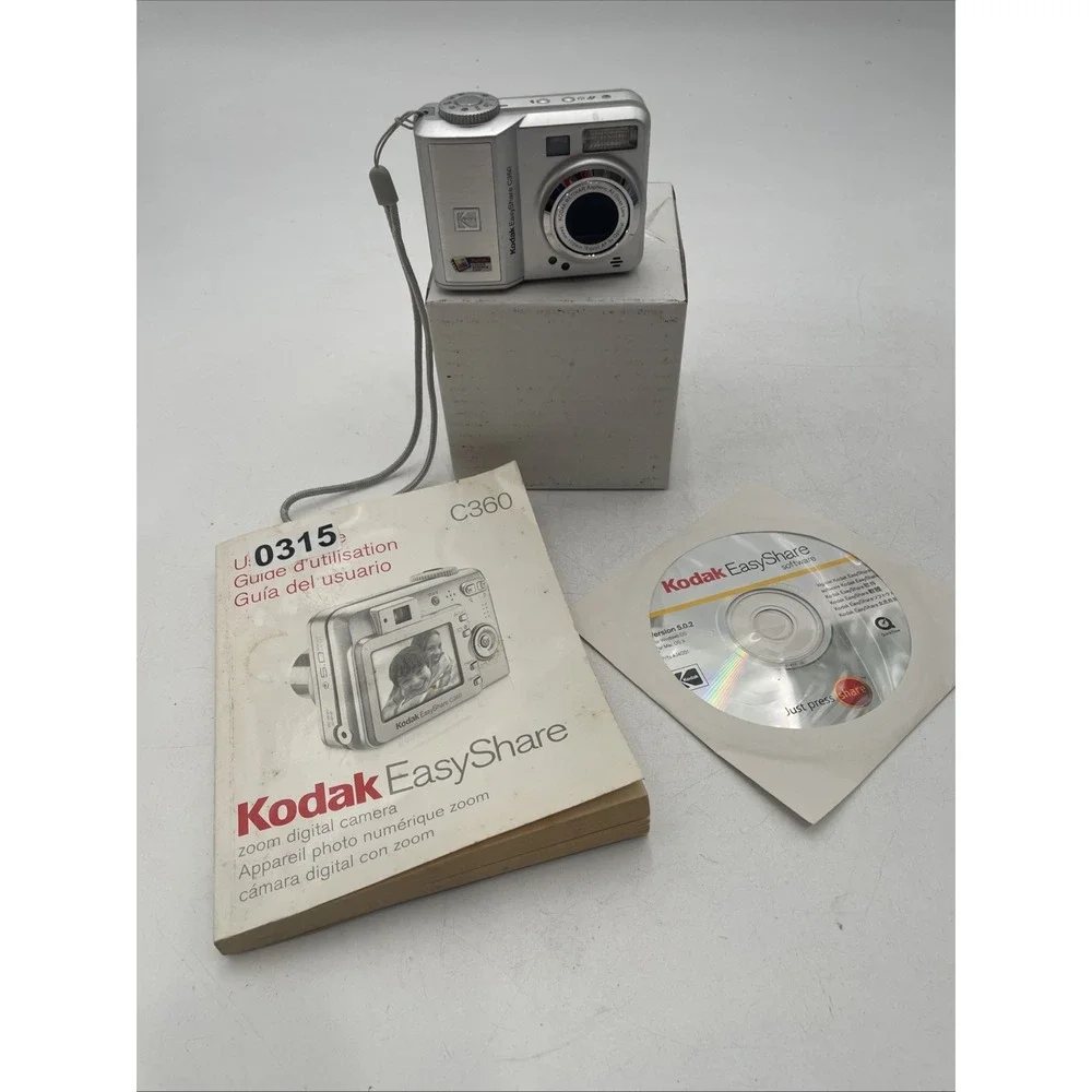 Kodak EasyShare C360 Digital Camera 5MP 3X Zoom+Battery+SD Card+Manual+CD